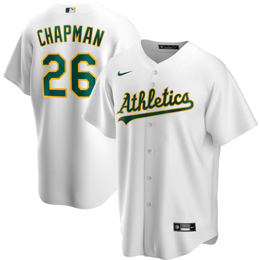 Mens Oakland Athletics 26 Matt Chapman Nike White Home Replica Player Name MLB Jerseys